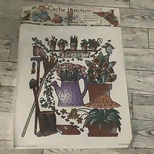 Vintage Cache junction gardening herbs iron on transfers new